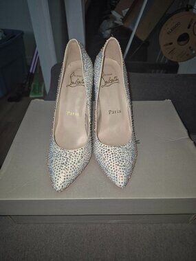 Christian Louboutin Kate Strass 100 Crystal Pumps EU39-US8.5